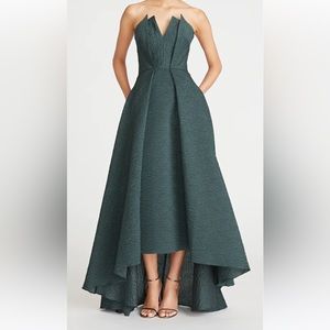 Strapless high low gown